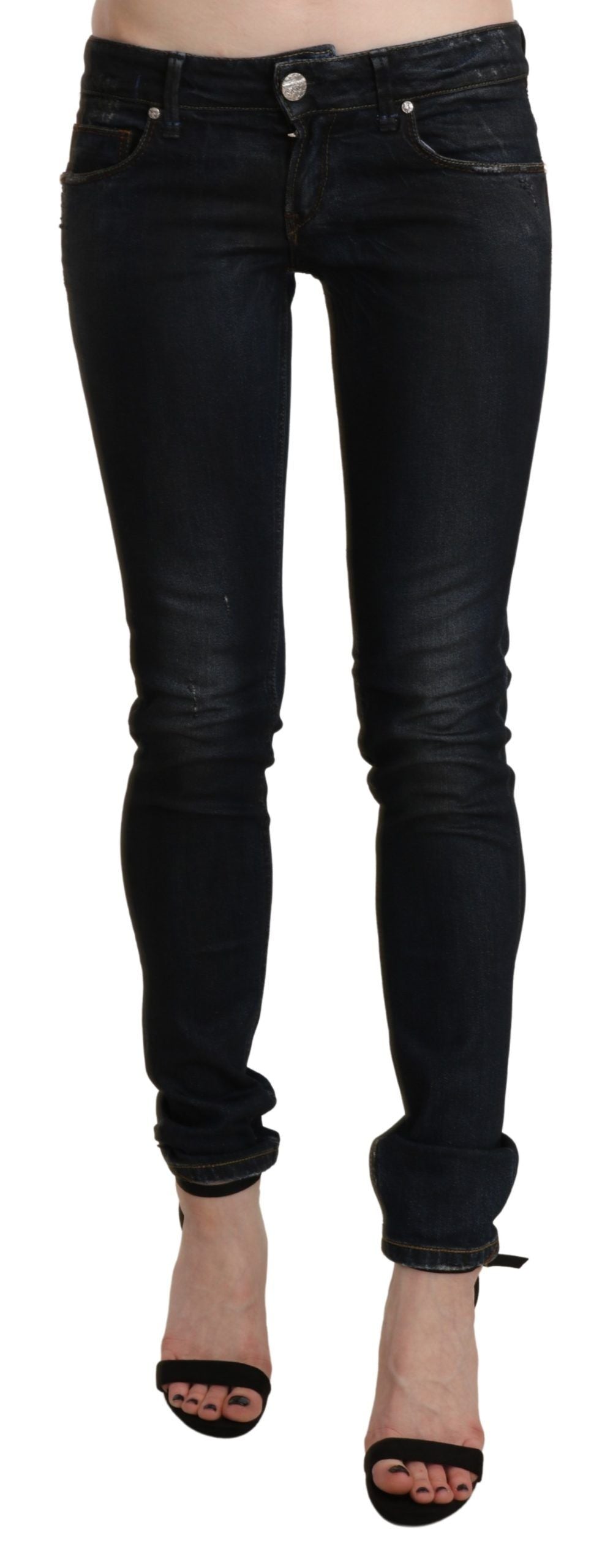 Acht Chic Skinny Black Jeans med låg midja