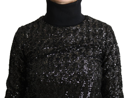 Dolce &amp; Gabbana elegant tröja med paljetter med turtleneck