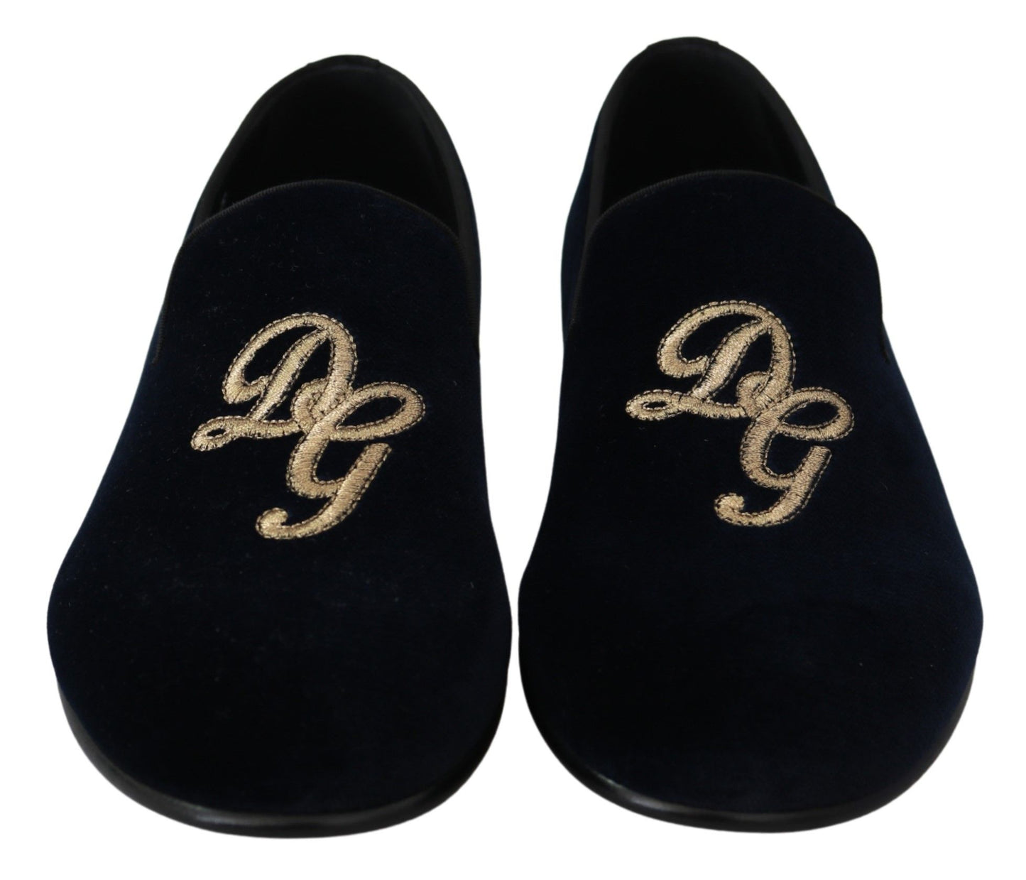 Dolce &amp; Gabbana Elegant Blue Broderade Loafers