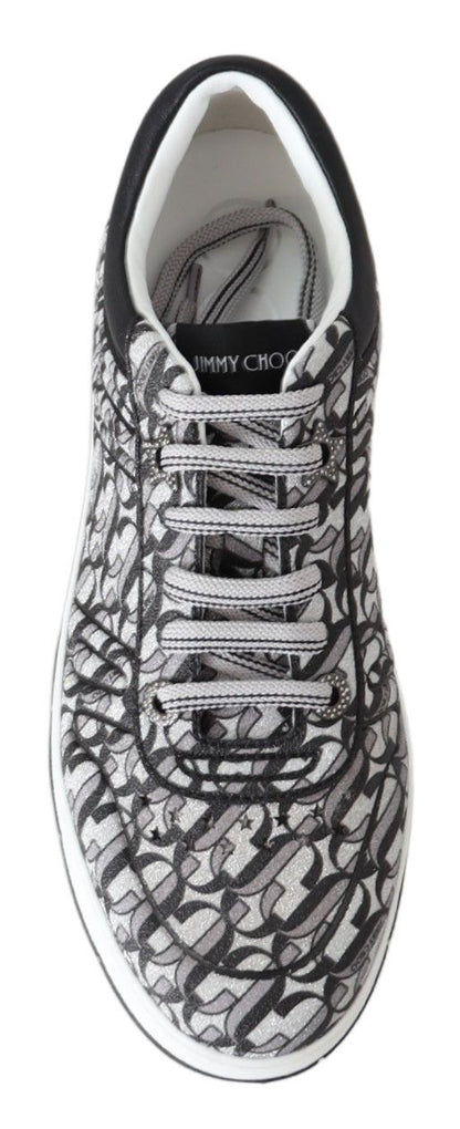 Zapatillas sin cordones con purpurina de Jimmy Choo: plateadas y negras