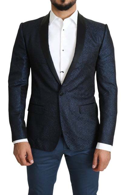 Dolce &amp; Gabbana Elegant Martini Blue Slim Fit Blazer