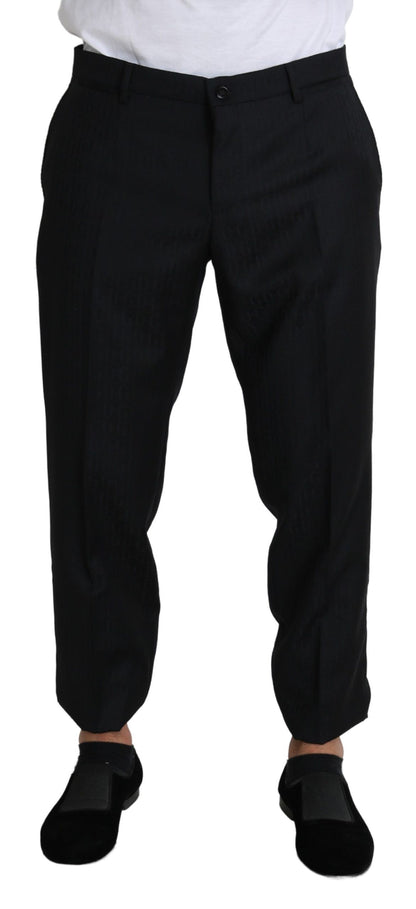 Dolce &amp; Gabbana Elegant Black Virgin Wool Cropped Pants