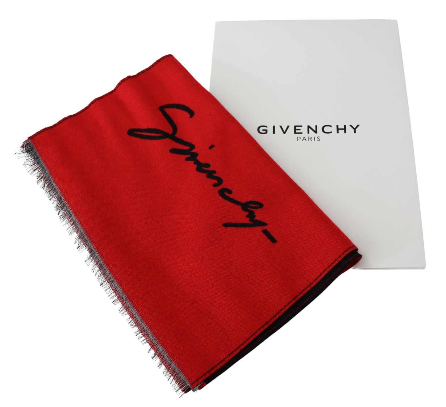 Bufanda unisex elegante de mezcla de lana roja de Givenchy