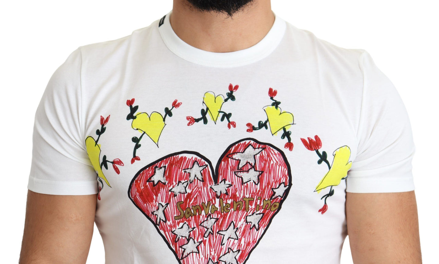 Camiseta de cuello redondo con estampado elegante de San Valentín de Dolce &amp; Gabbana