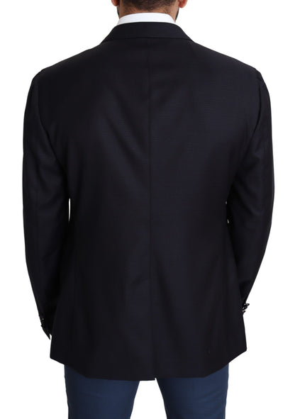 Dolce &amp; Gabbana Elegant Black Virgin Wool Blazer för män