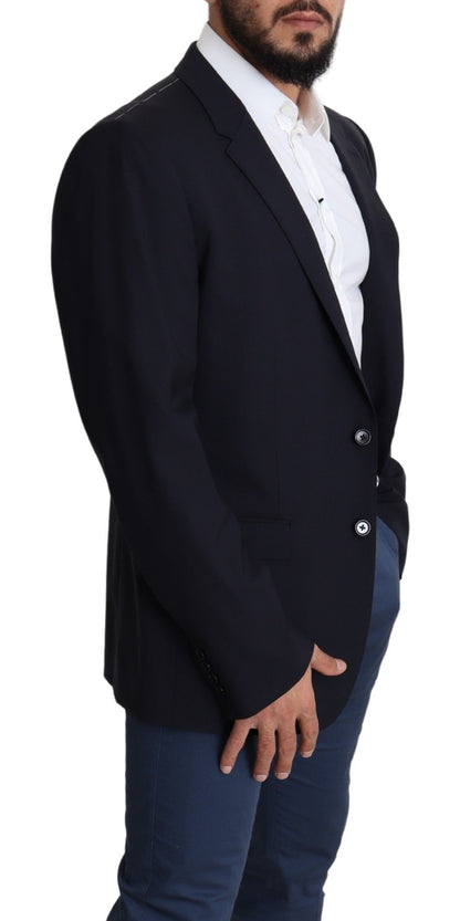 Dolce &amp; Gabbana Exquisite Black Wool Stretch Martini Blazer