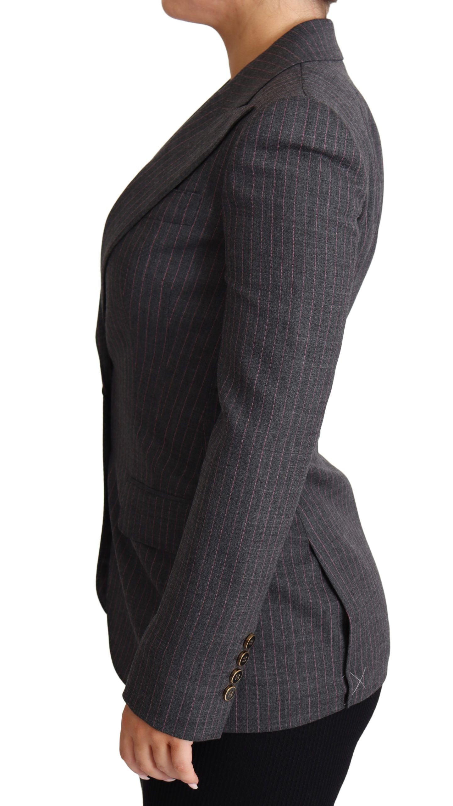 Dolce &amp; Gabbana Elegant Grey Stretch Wool Blazer