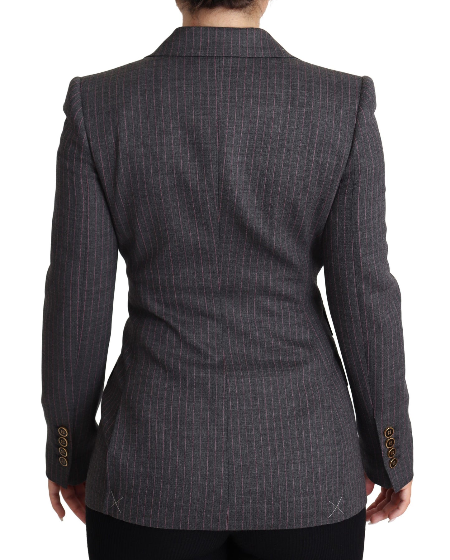 Dolce &amp; Gabbana Elegant Grey Stretch Wool Blazer