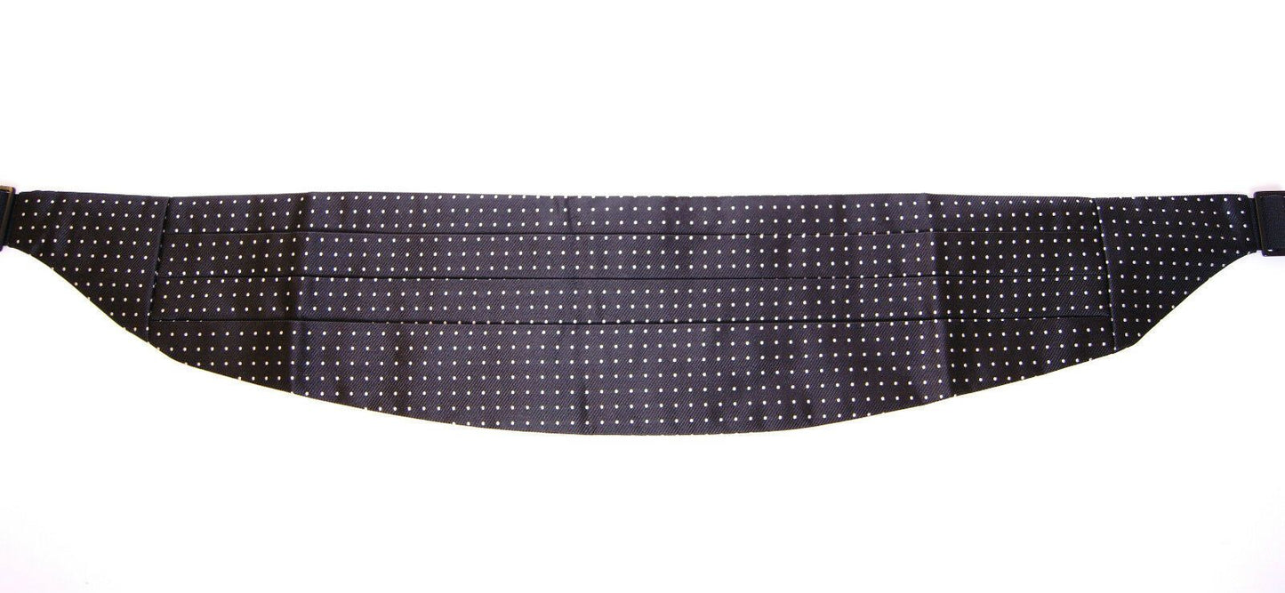 Dolce &amp; Gabbana Elegant Black Silk Polka Dot Cummerbund