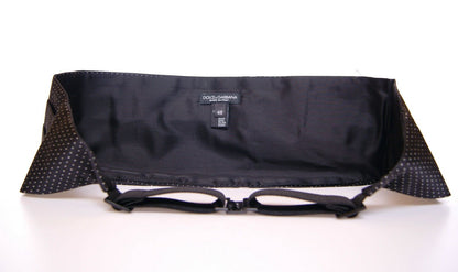 Dolce &amp; Gabbana Elegant Black Silk Cummerbund med prickar