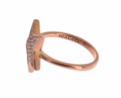 Nialaya Bländande Rosa Guldpläterad Sterling Silver CZ Ring