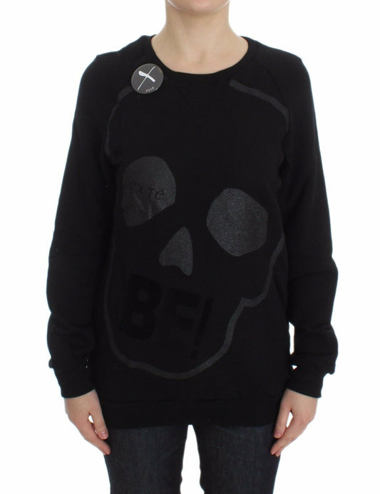 Exte Chic Skull Motiv Crew-Neck bomullströja