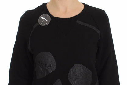 Exte Chic Skull Motiv Crew-Neck bomullströja