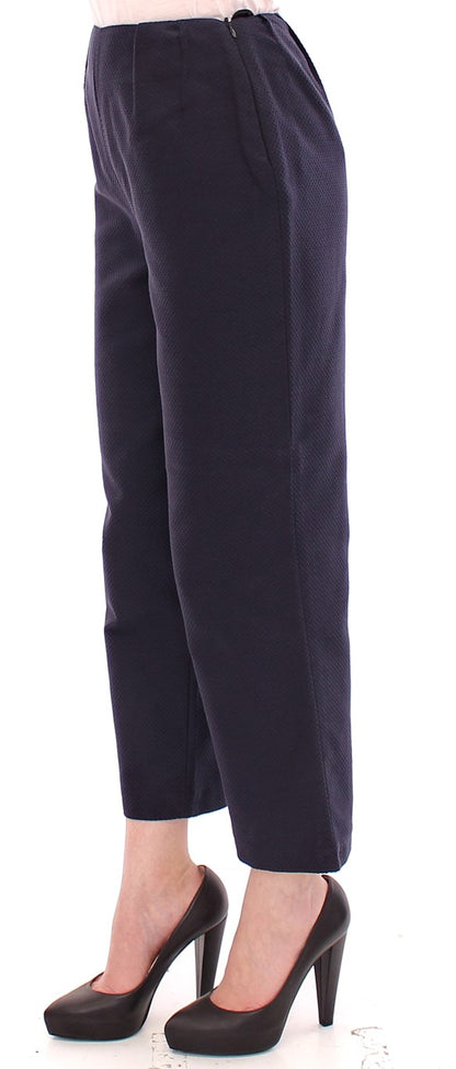 Andrea Incontri Chic Cropped Blue Pants - Exquisite Craftsmanship