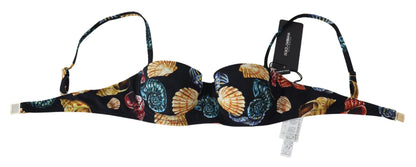 Top de bikini con estampado elegante de conchas marinas de Dolce &amp; Gabbana