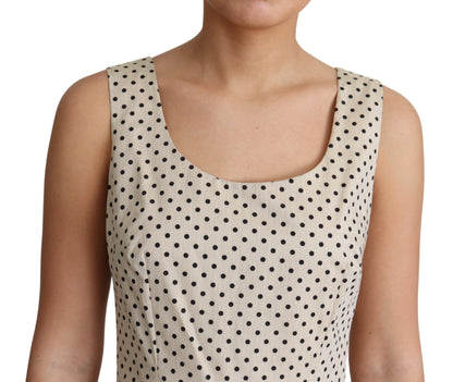 Dolce & Gabbana Elegant Polka Dot Sleeveless A-Line Dress