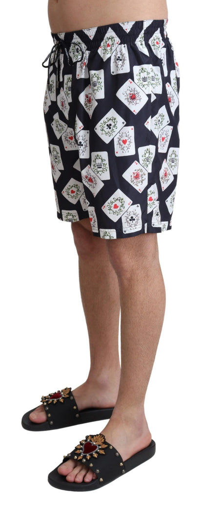 Dolce & Gabbana Multicolor Card Deck Printed Swim Trunks