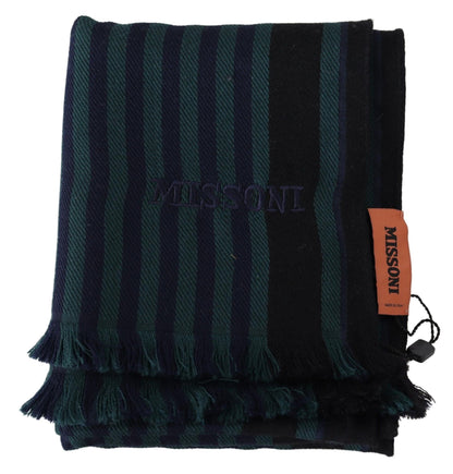 Missoni Elegant Multicolor Wool Scarf med fransar