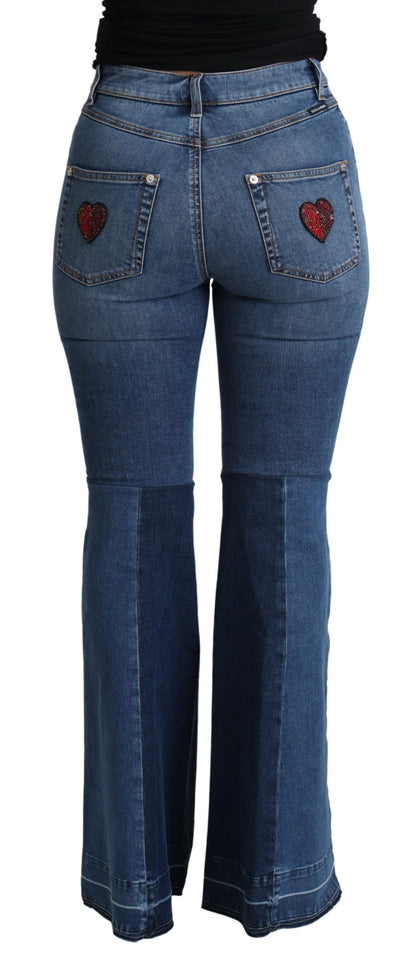 Dolce &amp; Gabbana Elegant Boot Cut denim jeans med Amore Patch