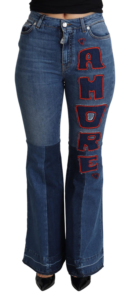 Dolce &amp; Gabbana Elegant Boot Cut denim jeans med Amore Patch