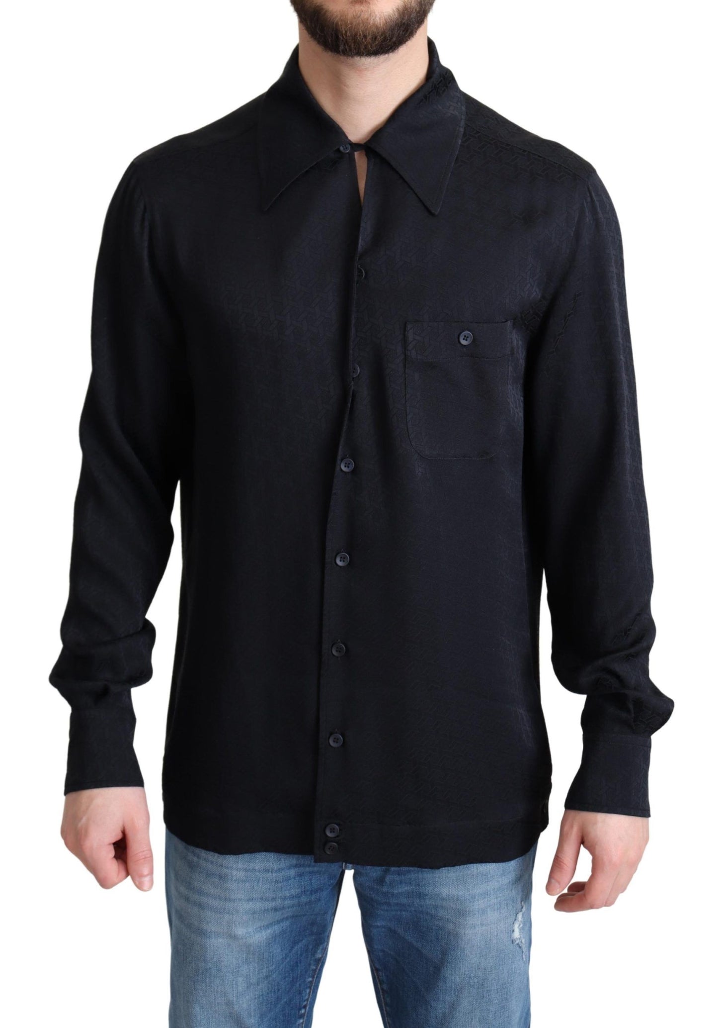 Dolce &amp; Gabbana Elegant Jacquard Silk Casual Shirt