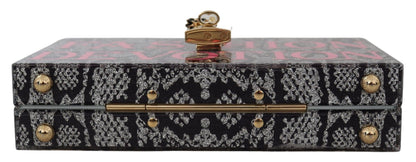 Dolce &amp; Gabbana grå harts Dolce Box Clutch med gulddetaljer