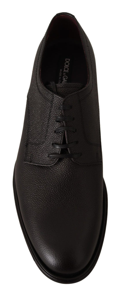 Dolce &amp; Gabbana Elegant Black Leather Derby Dress Shoes