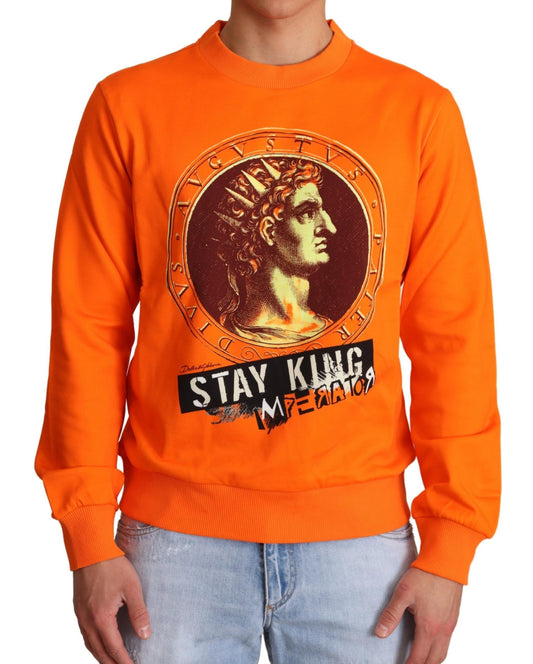 Dolce &amp; Gabbana Regal Crewneck bomullströja i orange