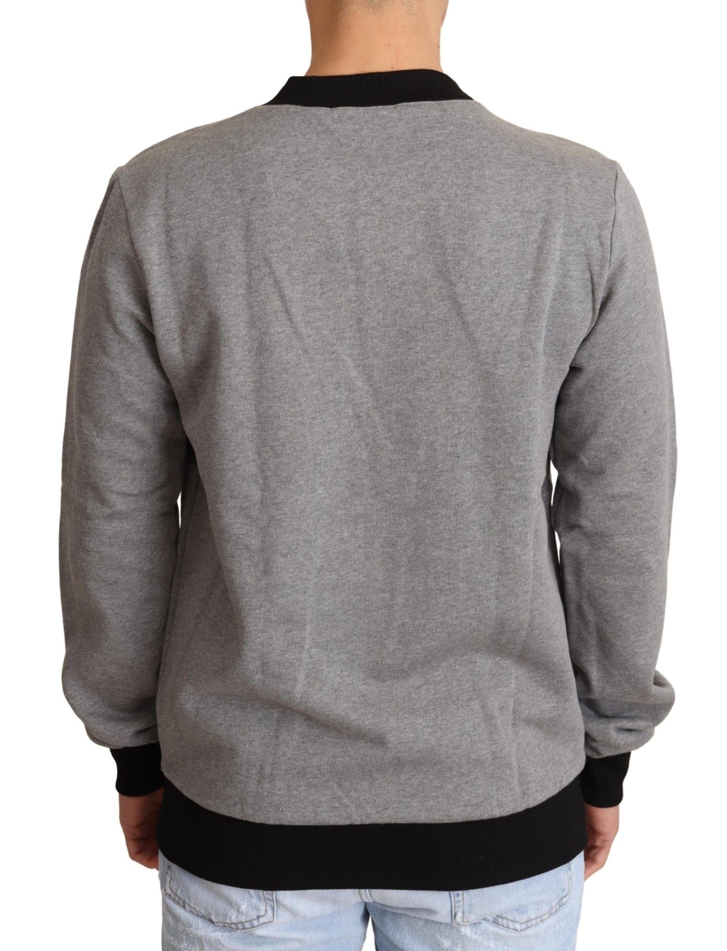 Dolce &amp; Gabbana Elegant Grey Crown Motiv Crewneck tröja