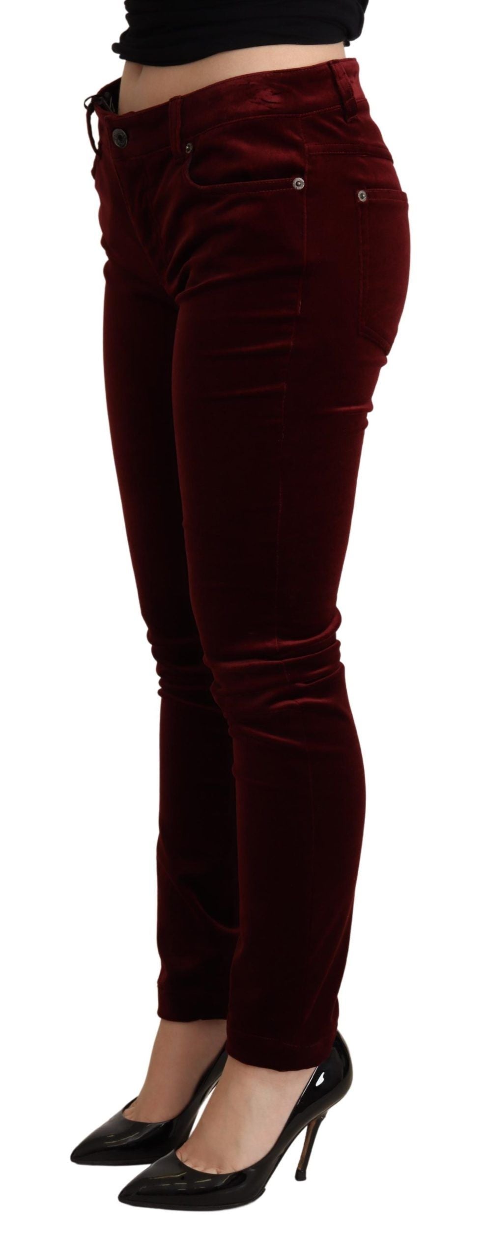 Dolce &amp; Gabbana Utsökta Bordeaux Röda Skinny Pants