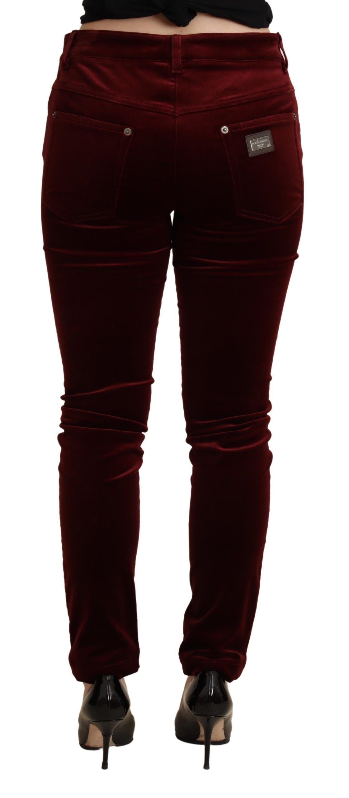 Dolce &amp; Gabbana Utsökta Bordeaux Röda Skinny Pants