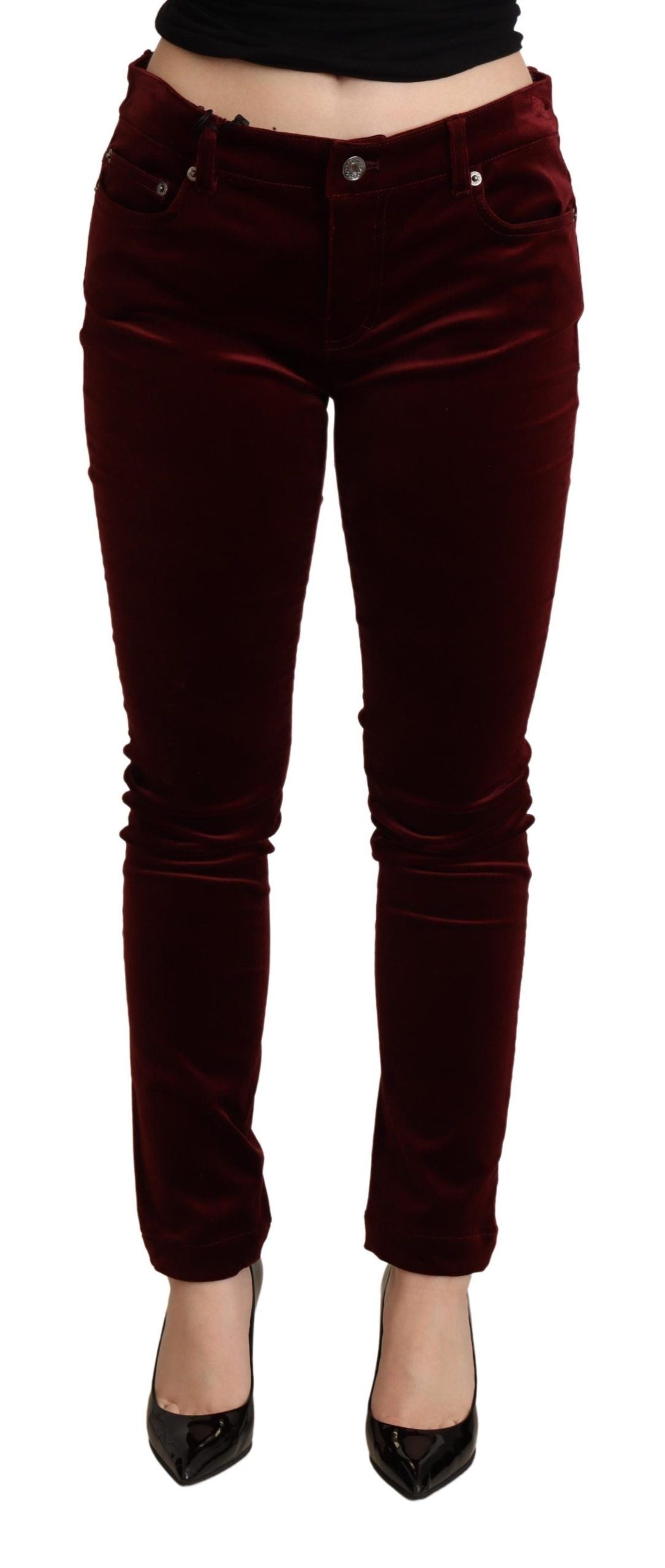 Dolce &amp; Gabbana Utsökta Bordeaux Röda Skinny Pants