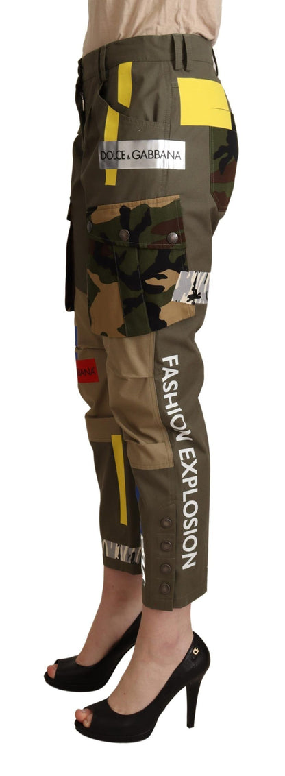 Dolce &amp; Gabbana Chic Multicolor Patched Cargo Pants