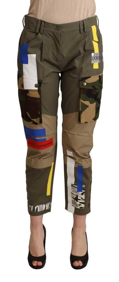 Dolce &amp; Gabbana Chic Multicolor Patched Cargo Pants