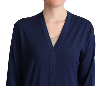 Dolce &amp; Gabbana Elegant Virgin Wool Blue Cardigan