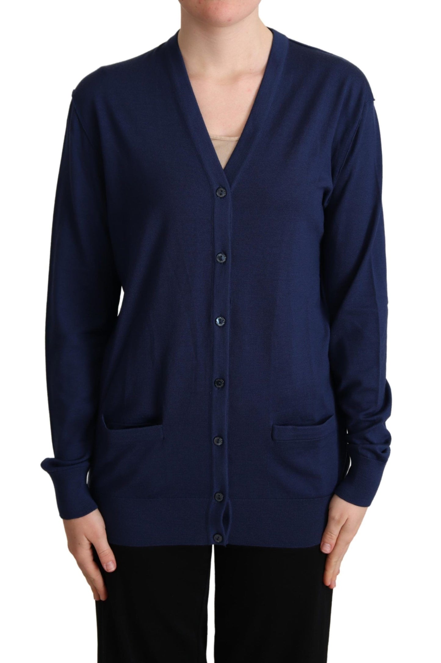 Dolce &amp; Gabbana Elegant Virgin Wool Blue Cardigan