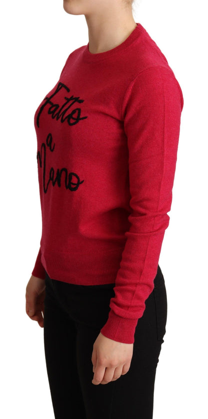 Dolce &amp; Gabbana Chic Pink Cashmere Blend Crewneck Pullover