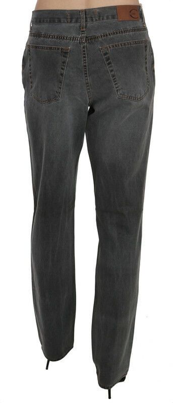 Just Cavalli Chic Grey Mid Waist Straight Leg Jeans