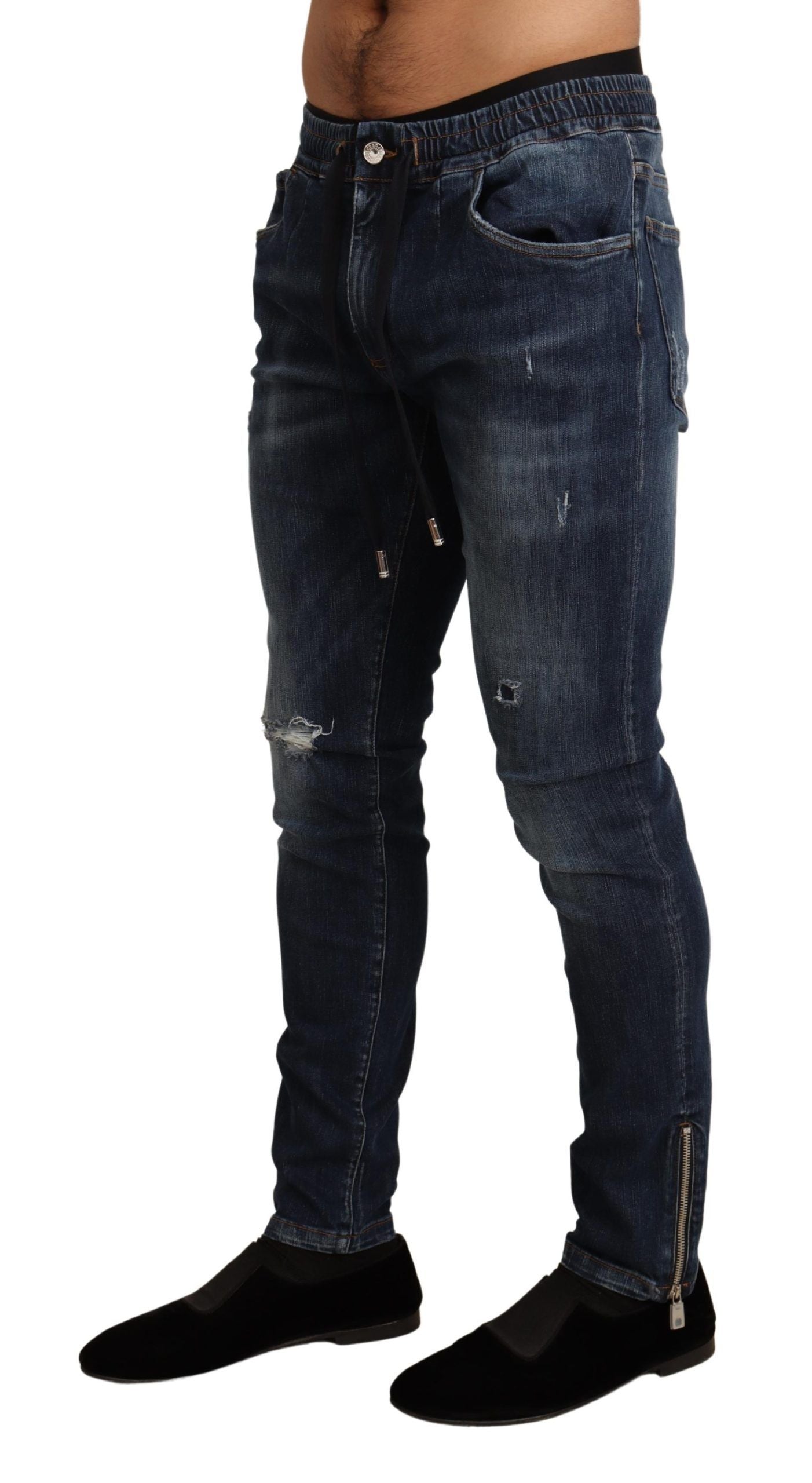 Dolce &amp; Gabbana Elegant Mörkblå Skinny Jeans