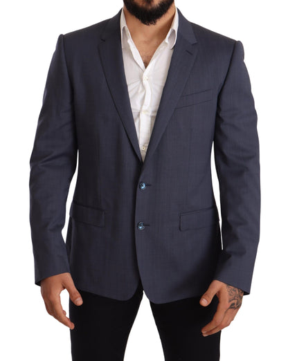 Dolce &amp; Gabbana Elegant Blue Wool Martini Blazer Jacka