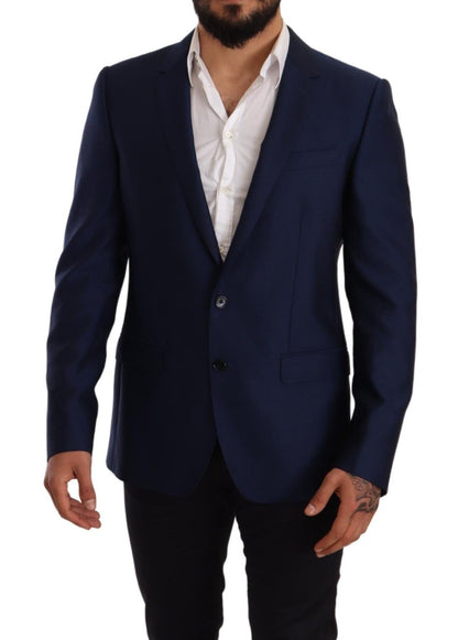 Blazer elegante de lana virgen azul tipo martini de Dolce &amp; Gabbana