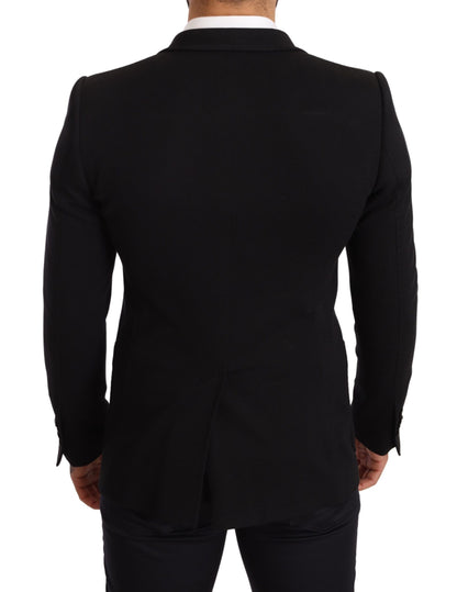 Dolce &amp; Gabbana Elegant Slim Fit Black Cotton Blazer