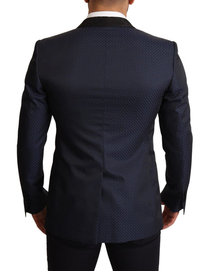 Dolce &amp; Gabbana Elegant Blue Slim Fit Martini Blazer