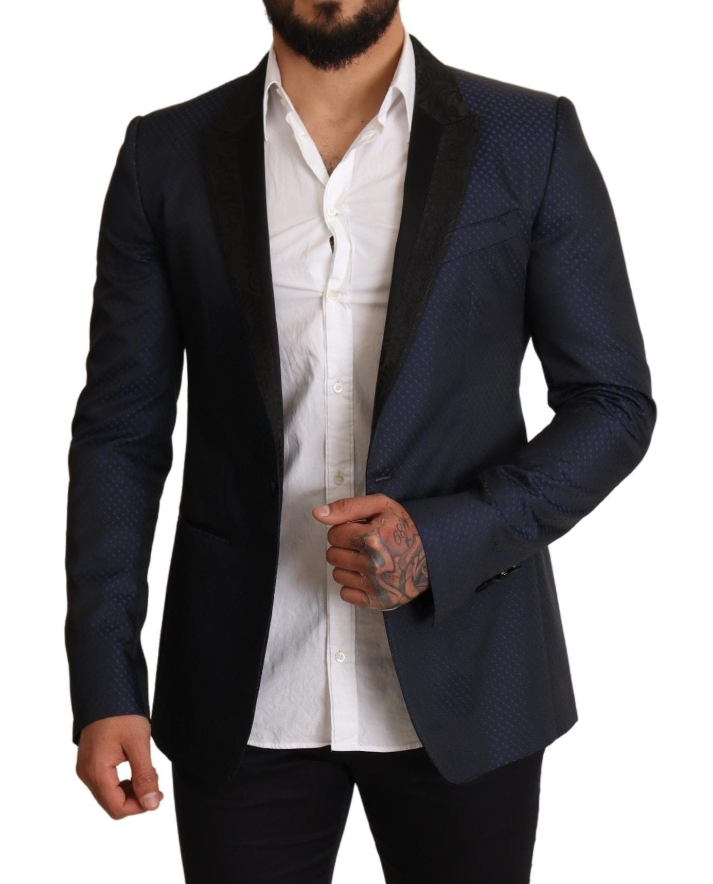 Dolce &amp; Gabbana Elegant Blue Slim Fit Martini Blazer