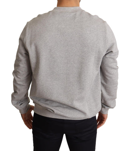 Dolce & Gabbana Regal Crown Cotton Sweater - Sophisticated Gray