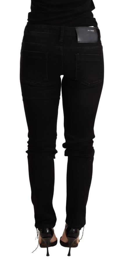 Acht Elegant Slim Fit Denim Negro