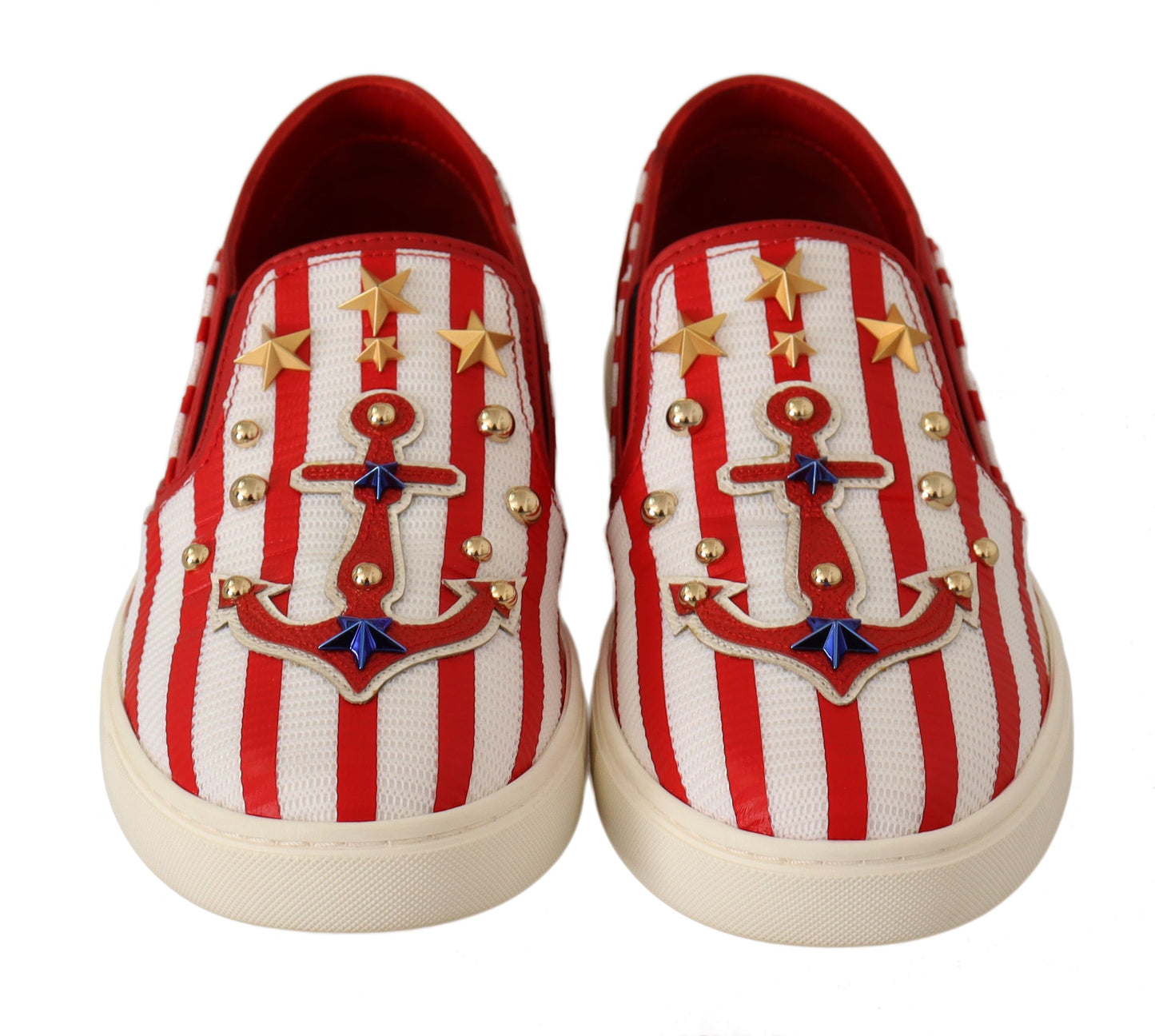 Dolce &amp; Gabbana Stripe Print Dubbade Loafers