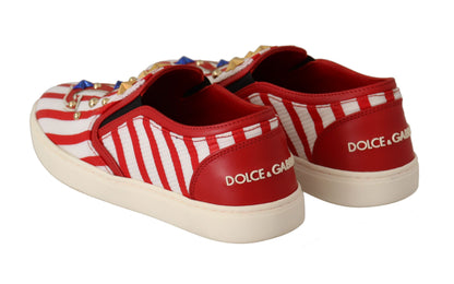 Dolce &amp; Gabbana Stripe Print Dubbade Loafers