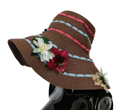 Dolce &amp; Gabbana Elegant Floppy Blommig hatt med bred brätte