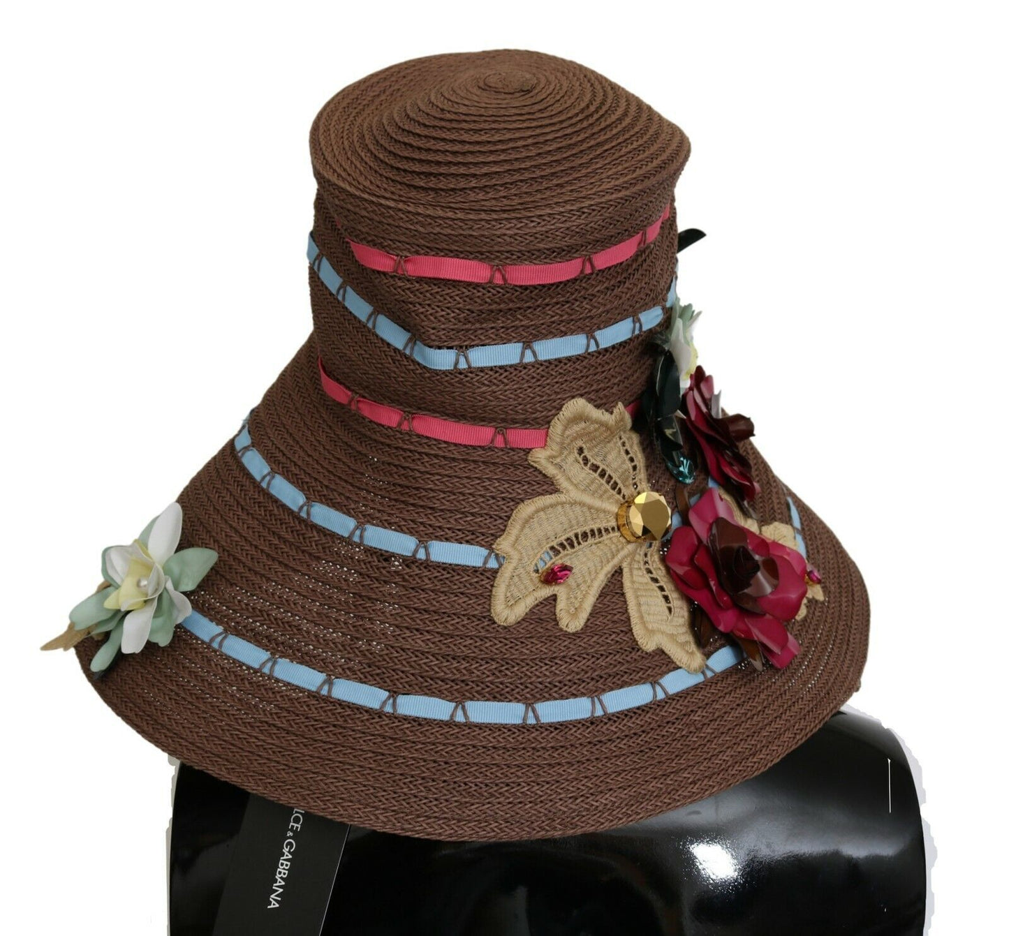 Dolce &amp; Gabbana Elegant Floppy Blommig hatt med bred brätte